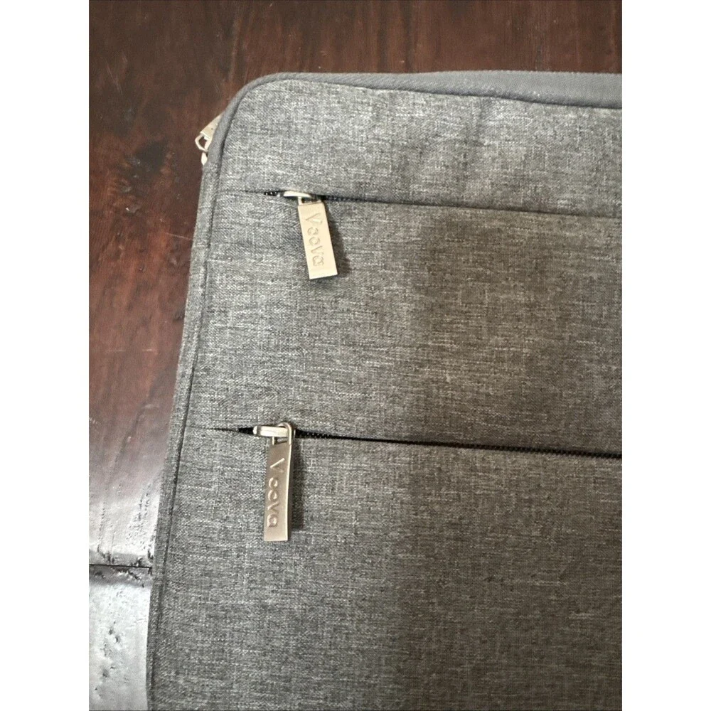 Voova Gray Laptop Sleeve Bag with Pockets Water Resistant Computer For 13 Inch